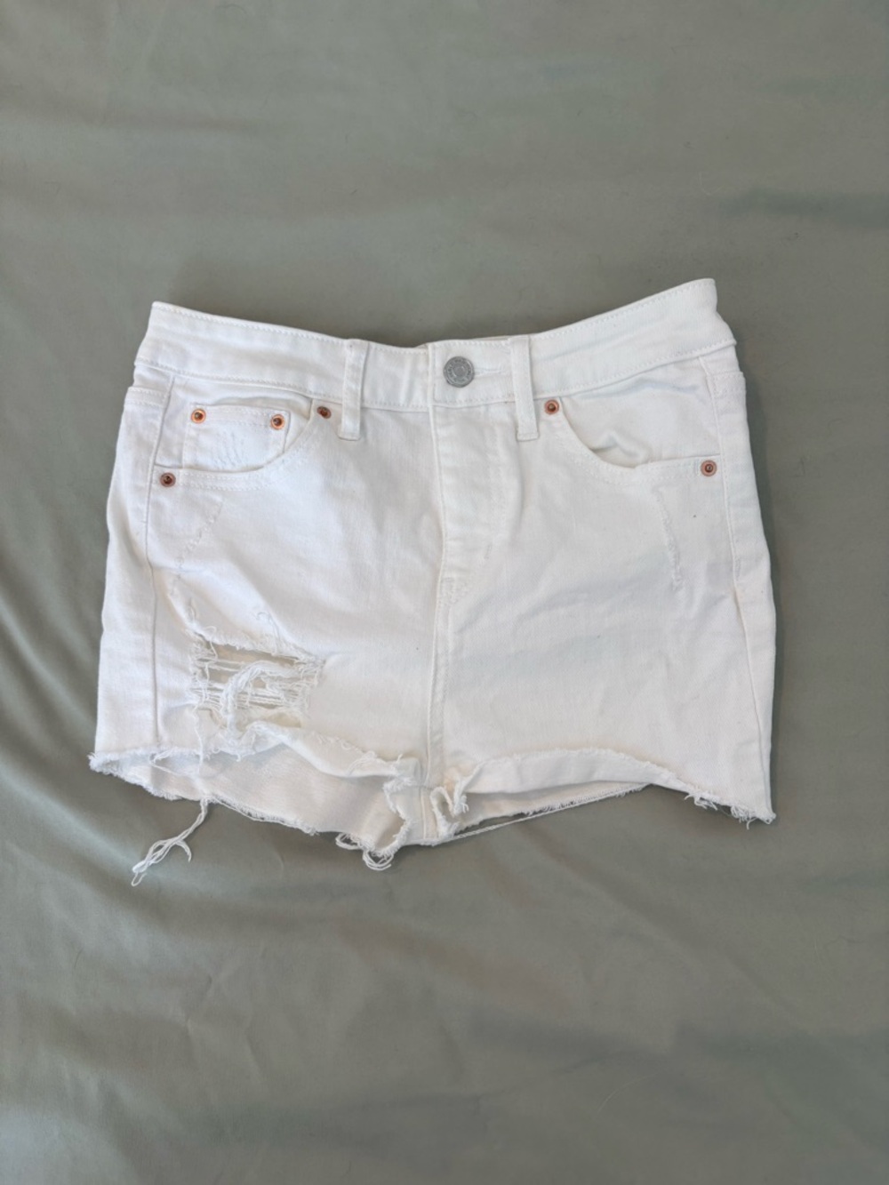 wild fable White Distressed Denim Cutoff Shorts